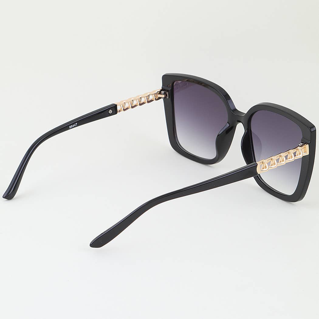 Curb Chain Box Cateye Sunglasses