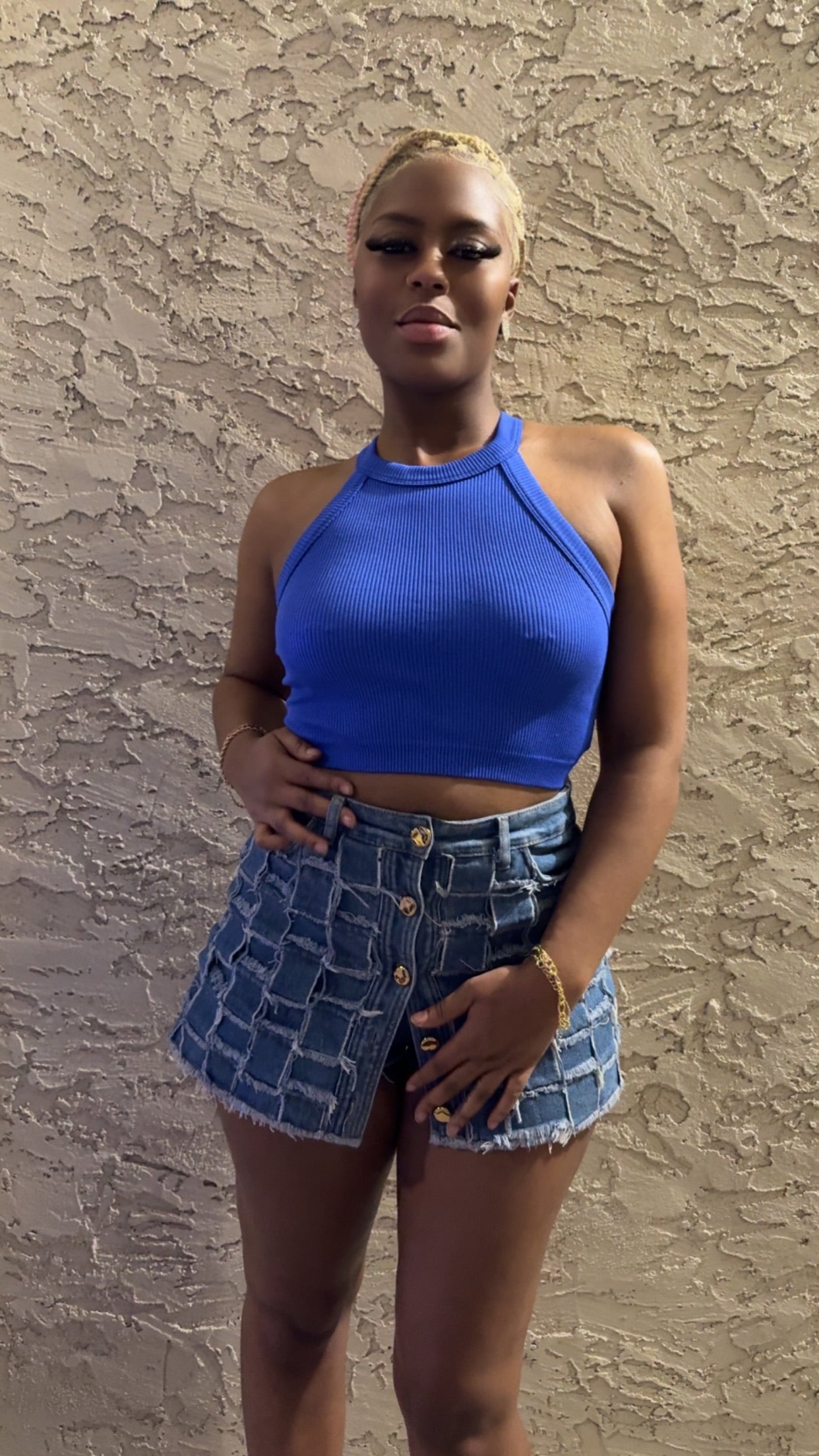 Denim skort