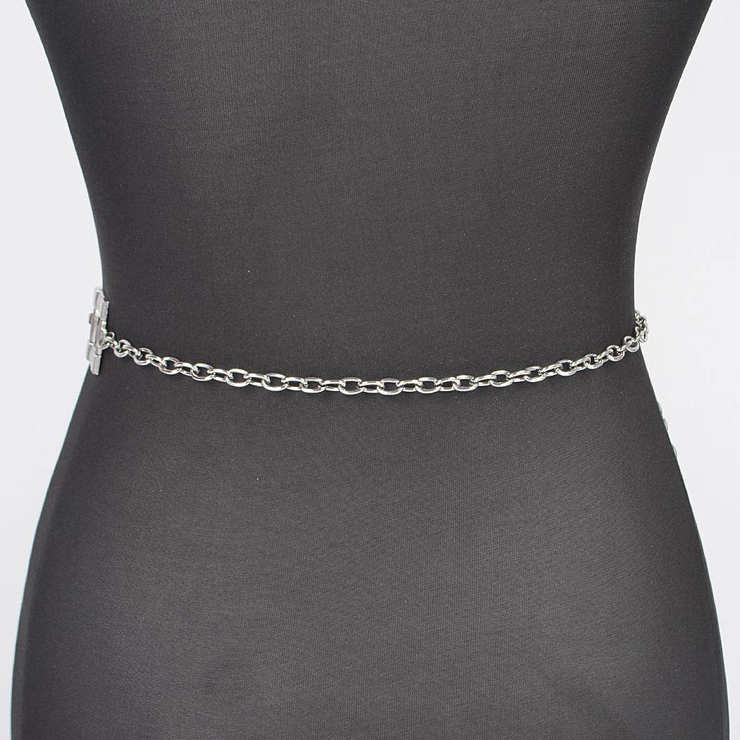 Square Metal Plus Size Chain Belt