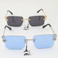 Modern Cheetah Rimless Sunglasses