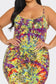 Plus Tie Dye Print Back Slit Midi Dress