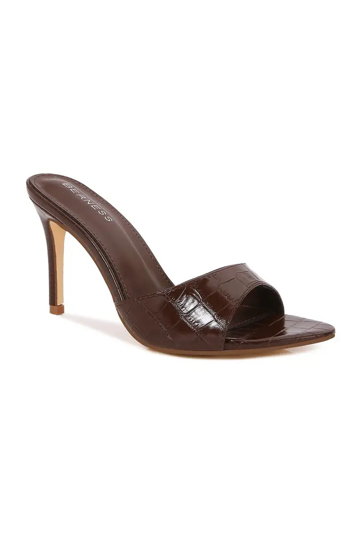 BS-JESSA - Croc-Embossed Stiletto Slide Heels