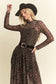 PLUS SIZE LONG SLEEVE MOCK NECK ANIMAL PRINT MESH MAXI DRESS