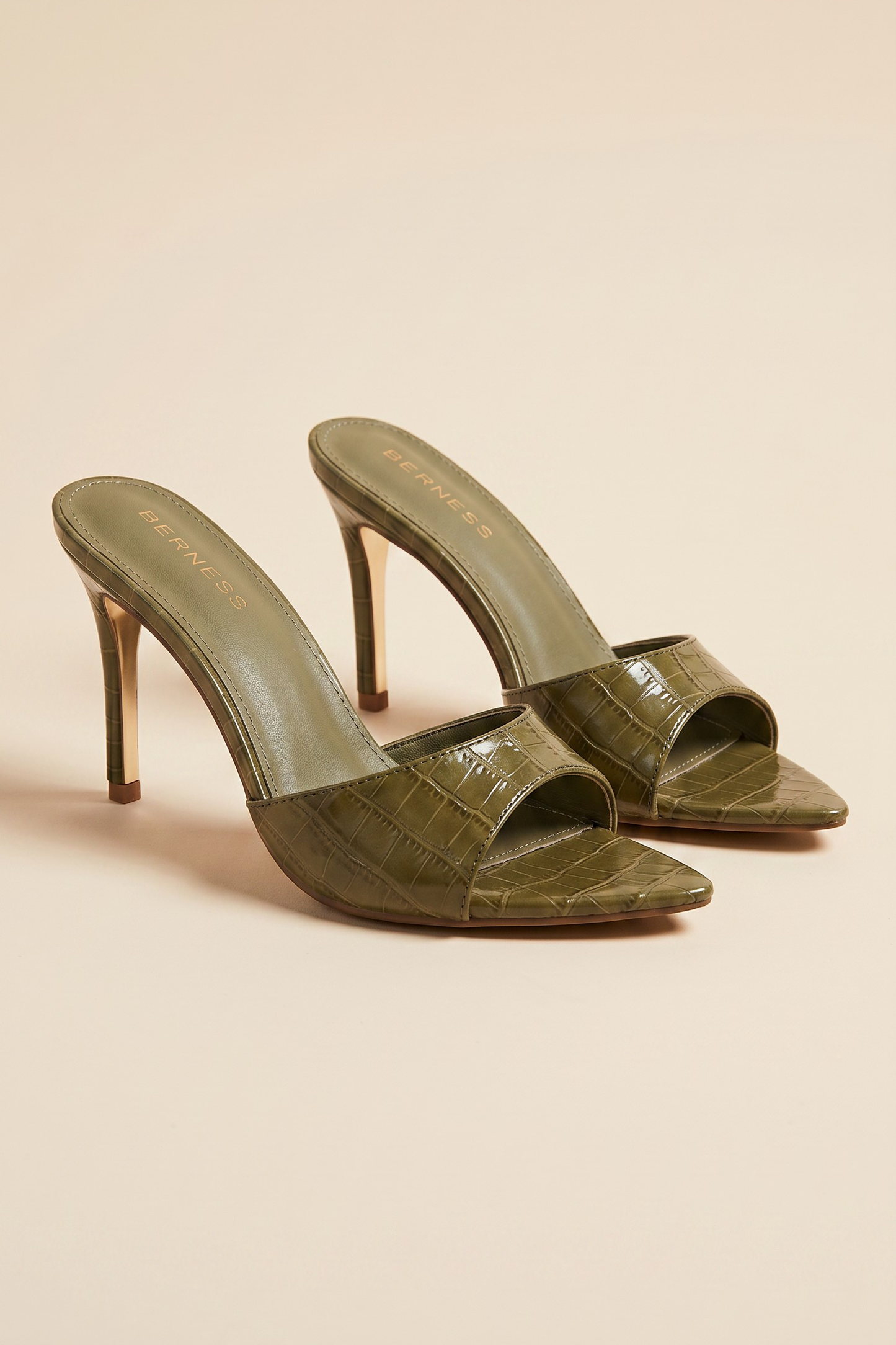 BS-JESSA - Croc-Embossed Stiletto Slide Heels