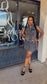 BUTTON UP POCKETS STRETCH DENIM MINI DRESS