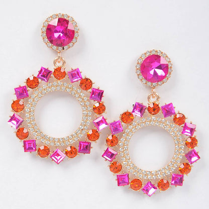 Rhinestone Earring - 2 x 3" Design