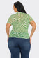 Plus Size Mesh See Through Checker Print Top