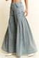PLUS SIZE DENIM WIDE LEG FLARED PANTS