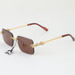 Modern Cheetah Rimless Sunglasses
