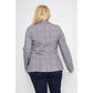PLUS SIZE GLEN PLAID COLLARED BUTTON FRONT BLAZER