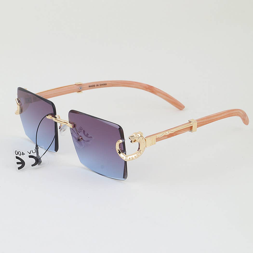 Luxury Cheetah Rimless Sunglasses