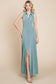 ETD-8903-PL Plus Size Solid Venezia V-Neck Maxi Dress