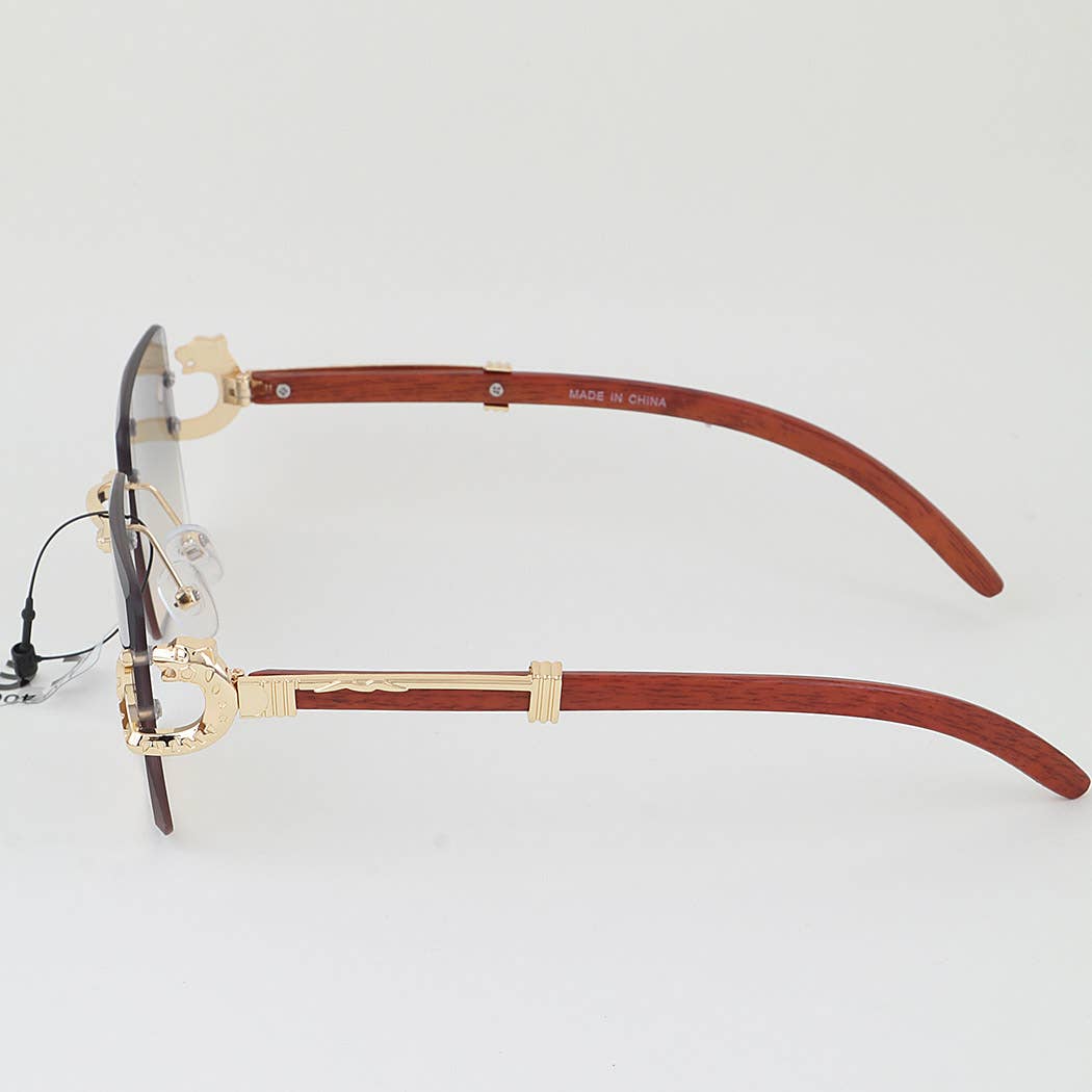 Luxury Cheetah Rimless Sunglasses