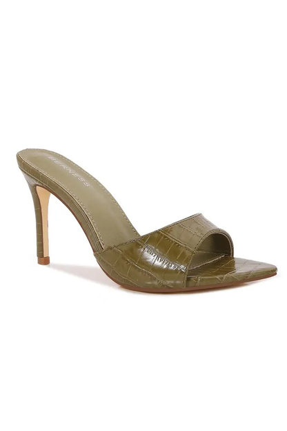 BS-JESSA - Croc-Embossed Stiletto Slide Heels