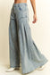 PLUS SIZE DENIM WIDE LEG FLARED PANTS