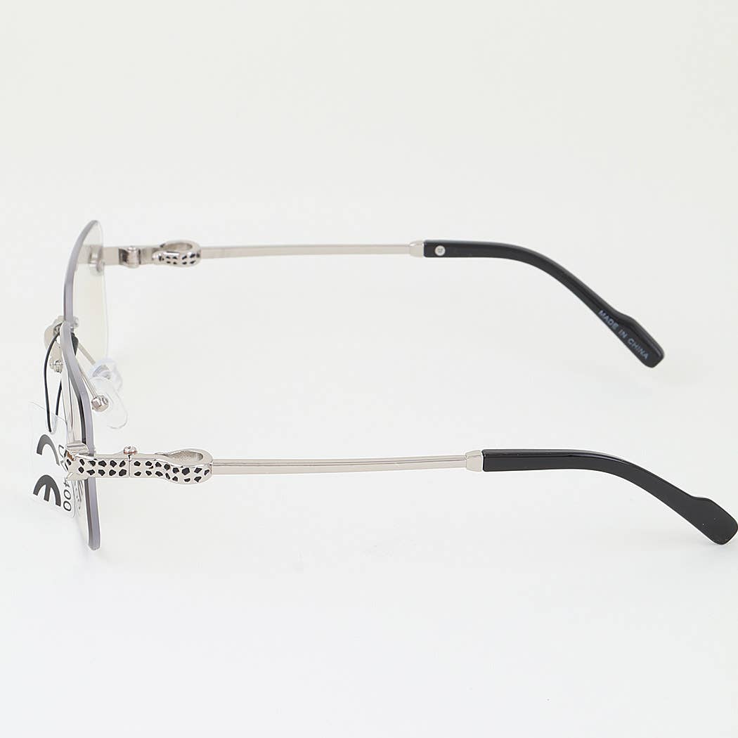 Modern Cheetah Rimless Sunglasses