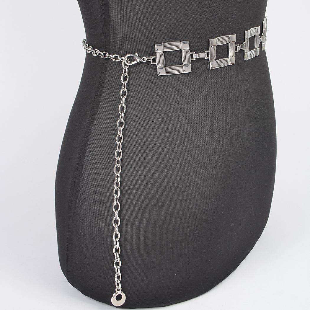 Square Metal Plus Size Chain Belt