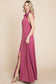 ETD-8903-PL Plus Size Solid Venezia V-Neck Maxi Dress