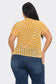 Plus Size Mesh See Through Checker Print Top