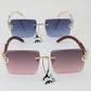 Luxury Cheetah Rimless Sunglasses