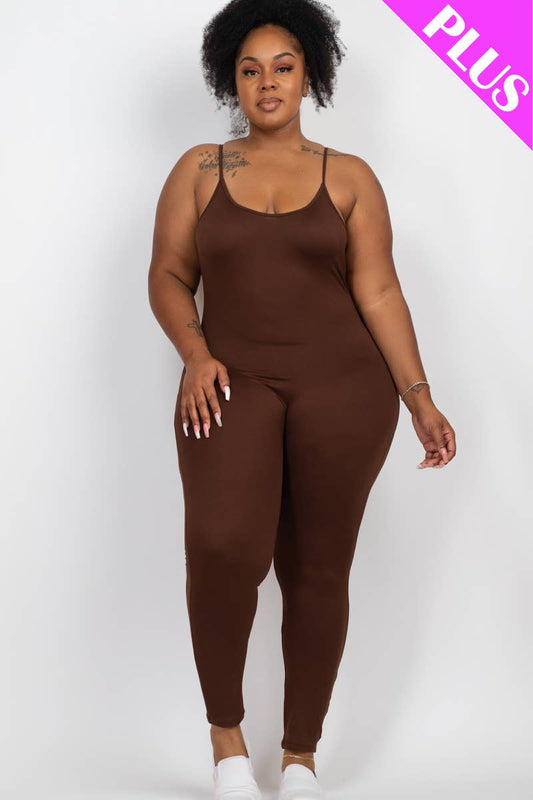 Plus Size Solid Bodycon Jumpsuit