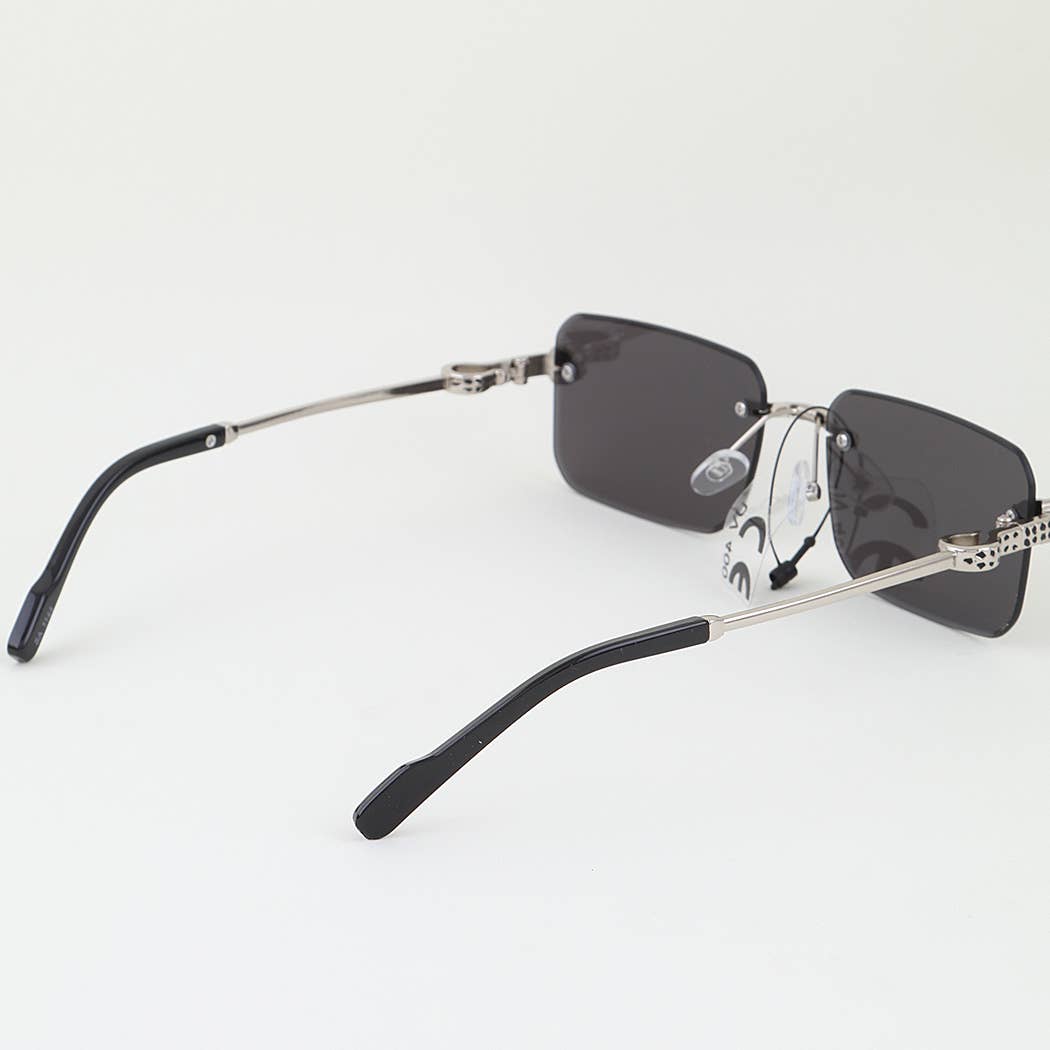 Modern Cheetah Rimless Sunglasses