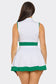 Front Zipper Crop Top And Pleated Mini Skirt Set