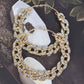70mm Stoned Chain Hoop Earring