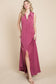 ETD-8903-PL Plus Size Solid Venezia V-Neck Maxi Dress