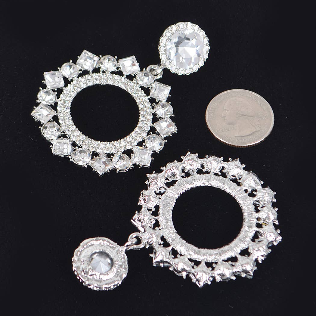 Rhinestone Earring - 2 x 3" Design
