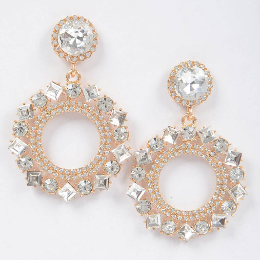 Rhinestone Earring - 2 x 3" Design