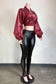 PLEATHER ZIP UP CROPPED JACKET