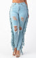 Regular Size Denim Fringe